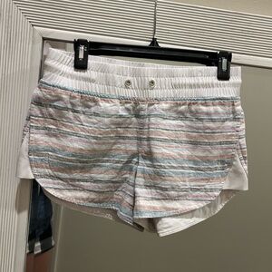 Athleta Cabo Beachside striped linen blend shorts